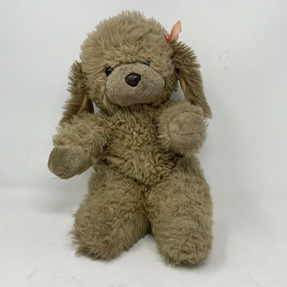 Emotion Taupe Lightweight Plush Soft Classic Dog Stuffed Puppy Toy Size 11 in - Picture 1 of 8